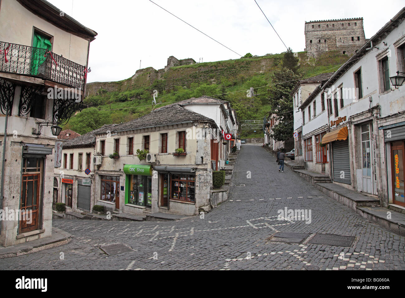 Altstadt von Gjirokastra, Albanien Stockfoto