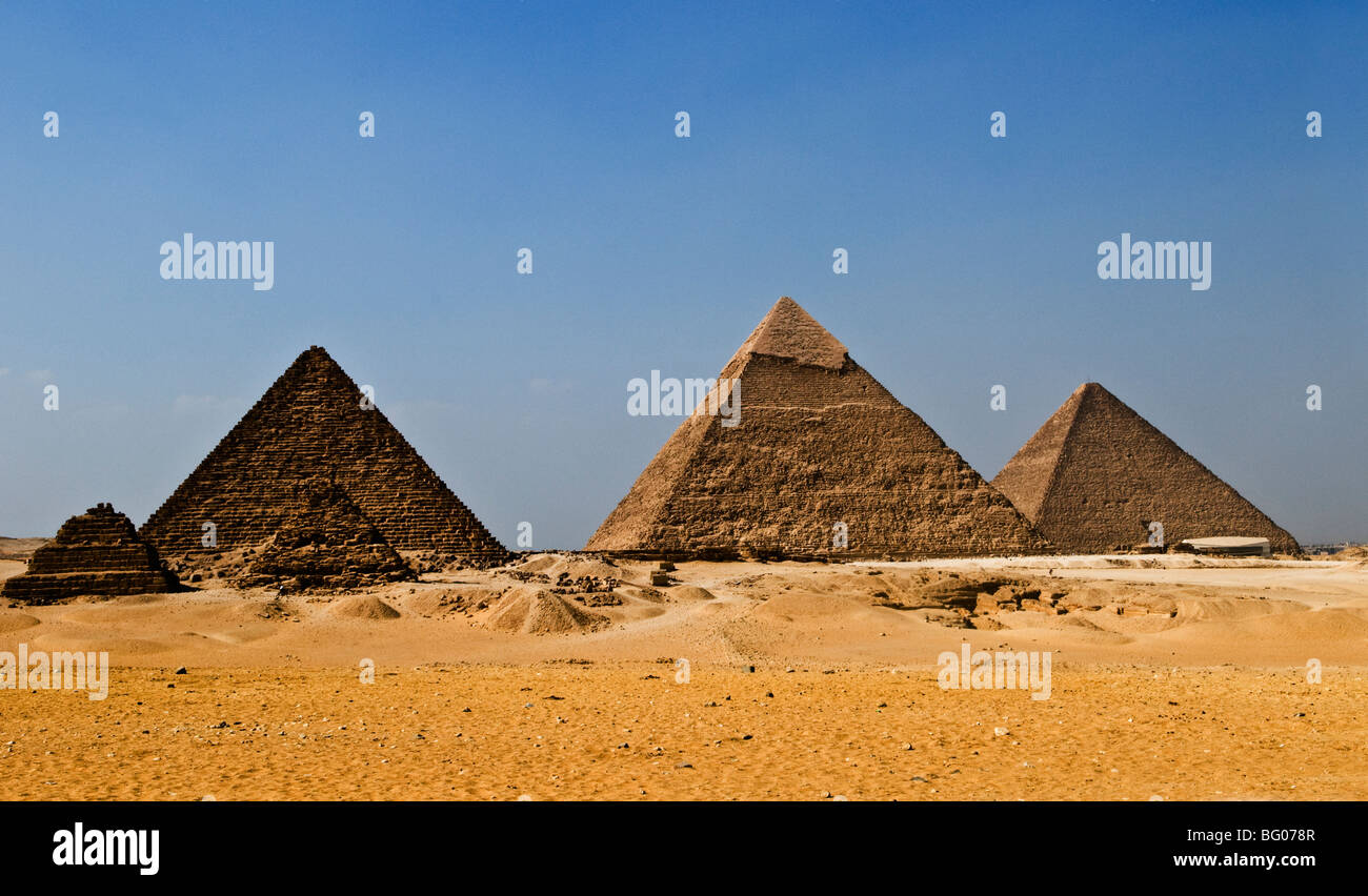 Die erstaunlichen Pyramiden von Gizeh, Ägypten. Stockfoto