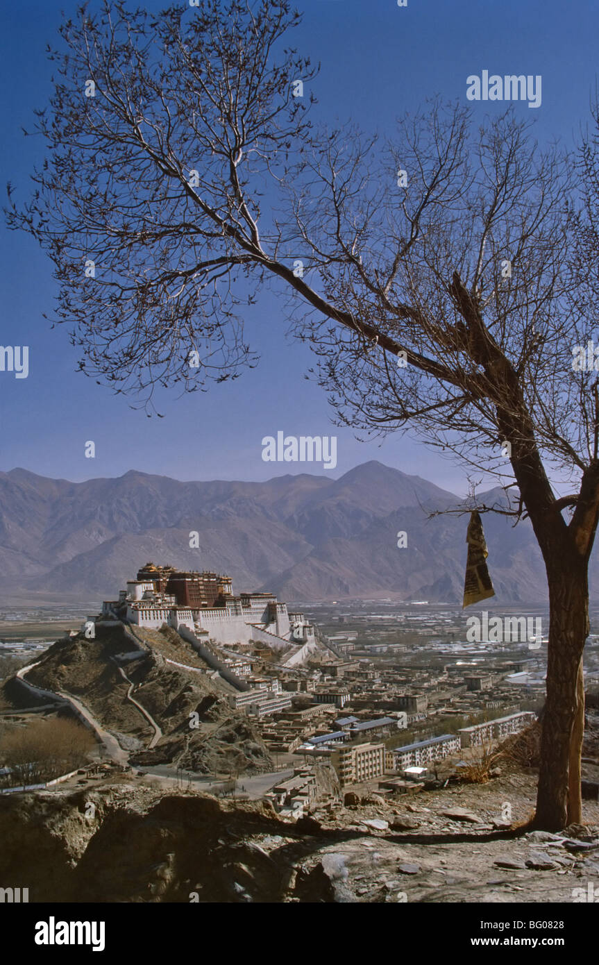 Potala-Palast von YuWang Shan Berg, Lhasa, Tibet, China, Asien Stockfoto