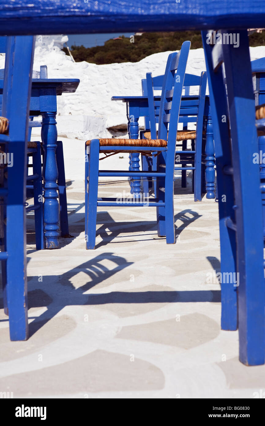 Traditionelle griechische Stühle Skopelos Insel Griechenland Stockfoto