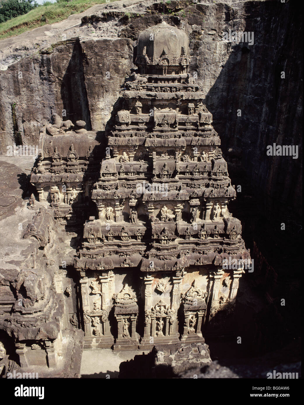 Der Kailasanatha-Tempel aus dem 8. Jahrhundert n. Chr., Ellora, UNESCO-Weltkulturerbe, Maharashtra, Indien, Asien Stockfoto
