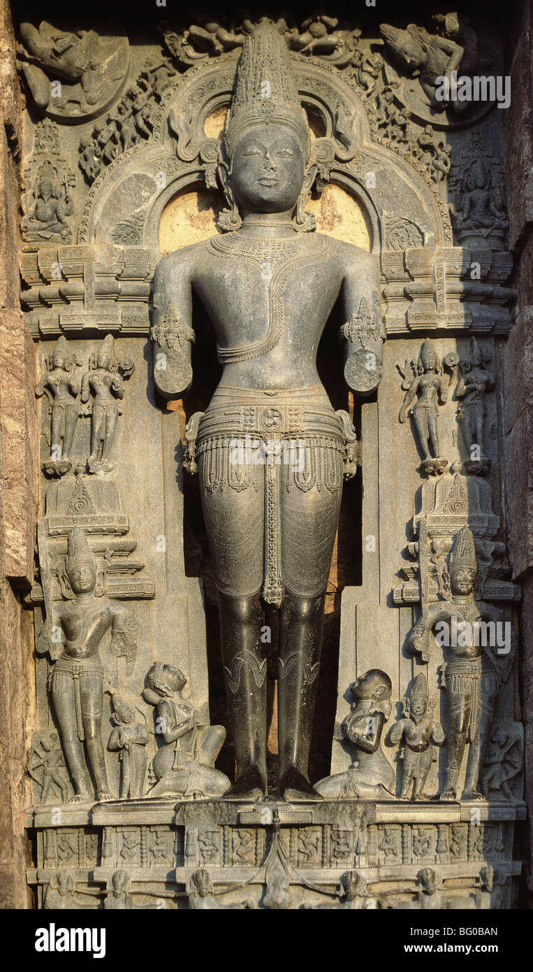 Statue von Suria, Sonne-Bügel, stammt aus dem 13. Jahrhundert, UNESCO-Weltkulturerbe, Konarak, Orissa, Indien, Asien Stockfoto