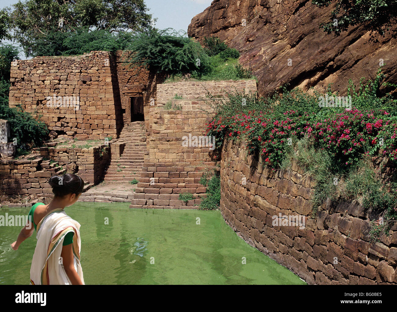 Wassertank in Hampi, Karnataka, Indien, Asien Stockfoto