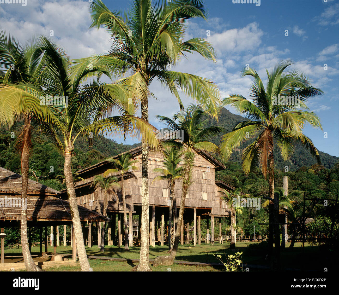 Melanau Long House in Sarawak, Borneo, Malaysia, Südostasien, Asien Stockfoto