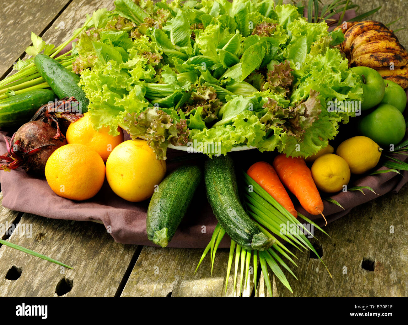 Bio-Gemüse auf der Farm Gesundheits- und Spa-Resort in Batangas, Philippinen, Südostasien, Asien Stockfoto