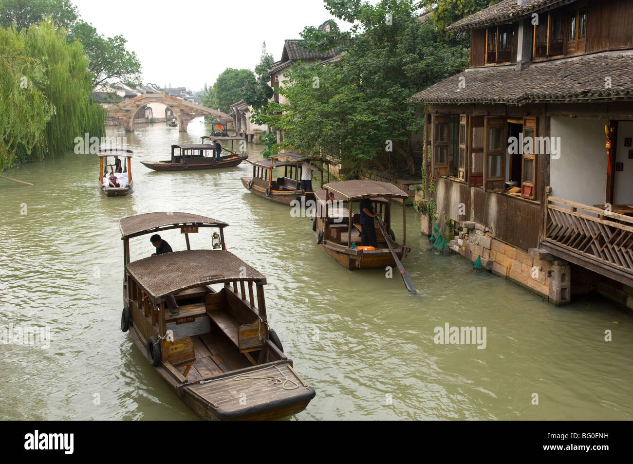 Blick auf den malerischen Wasserstadt Wuzhen.  Zhejiang Provinz, China. Stockfoto