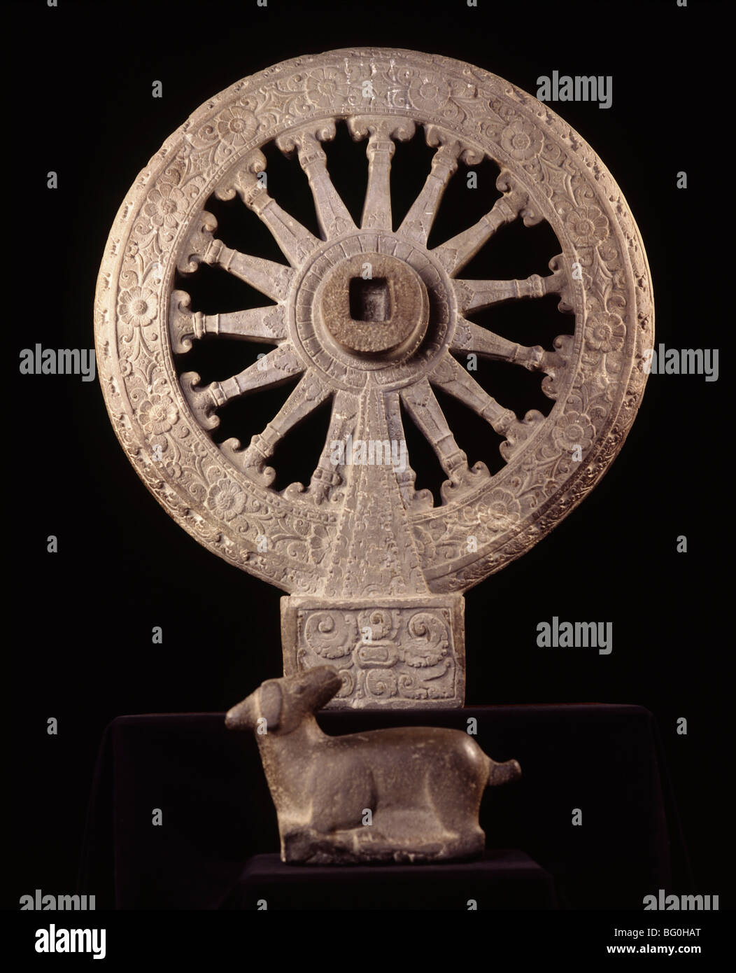 Rad des Gesetzes aus der Dvaravati-Periode, Nationalmuseum, Bangkok, Thailand, Südostasien, Asien Stockfoto