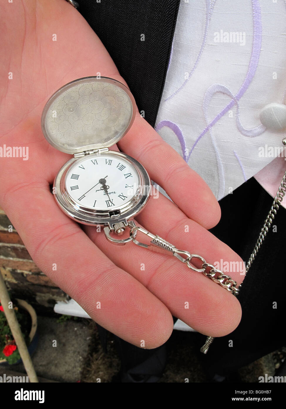 Eine spezielle Uhr am Hochzeitstag Stockfoto