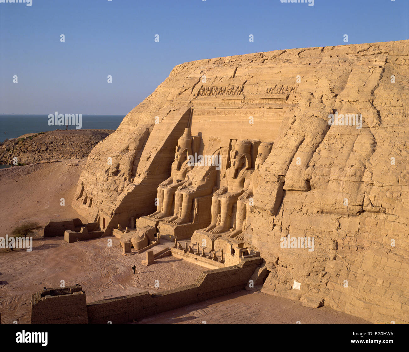 Große Tempel von Ramses II, Abu Simbel, UNESCO World Heritage Site, Nubien, Ägypten, Nordafrika, Afrika Stockfoto