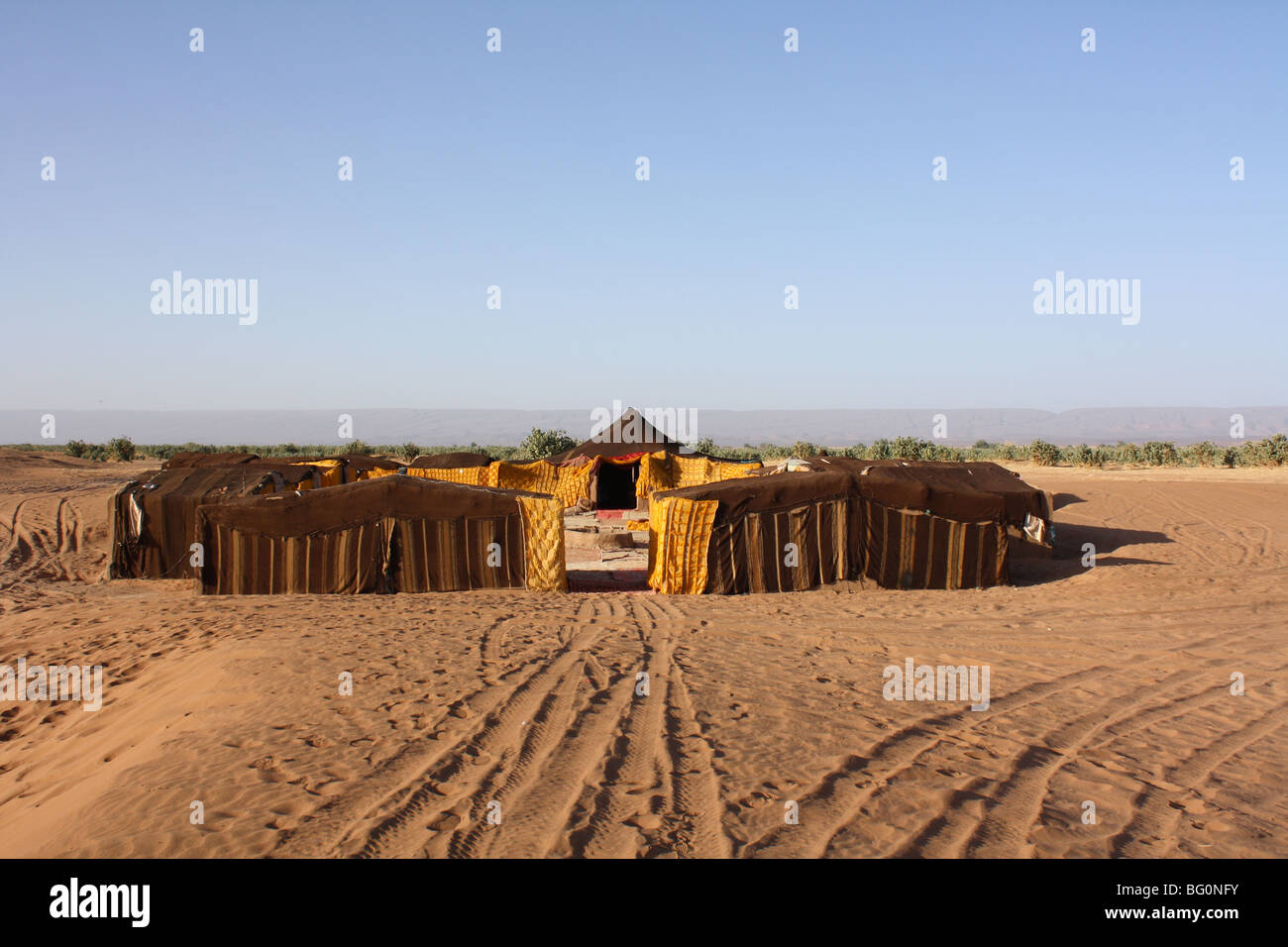 Beduinen-Camp in der Wüste Sahara Stockfoto