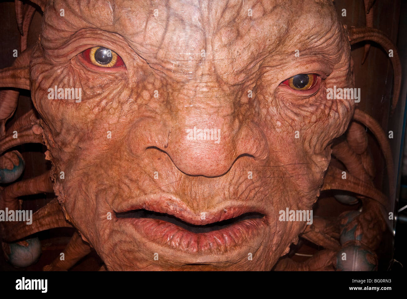 Gesicht von Boe, Dr Who Ausstellung, Glasgow Stockfoto