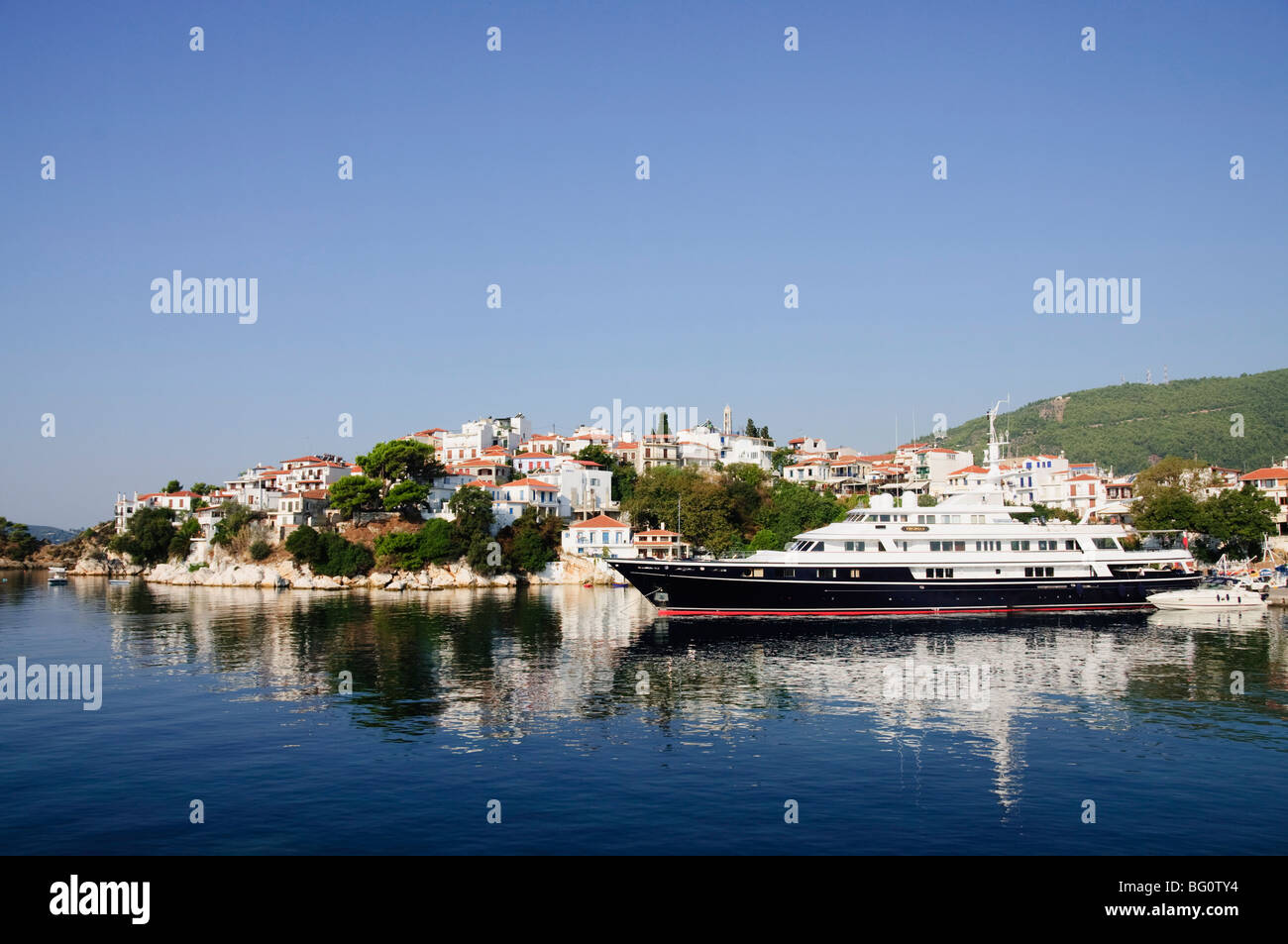 Hafen, Skiathos Town, Skiathos, Sporades Inseln, griechische Inseln, Griechenland, Europa Stockfoto