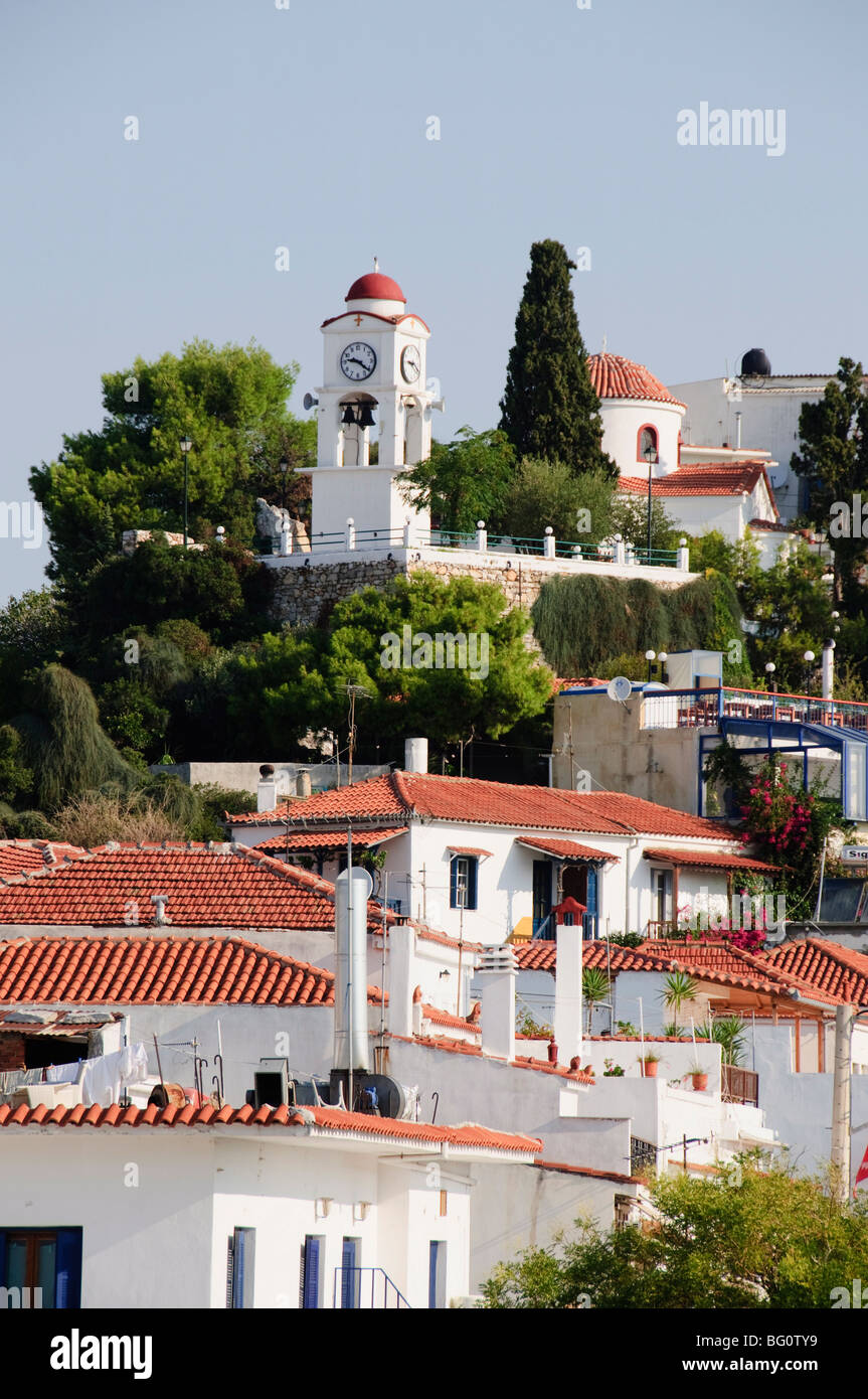 St.-Nikolaus Kirche an der Spitze des Hügels, Skiathos Town, Skiathos, Sporades Inseln, griechische Inseln, Griechenland, Europa Stockfoto