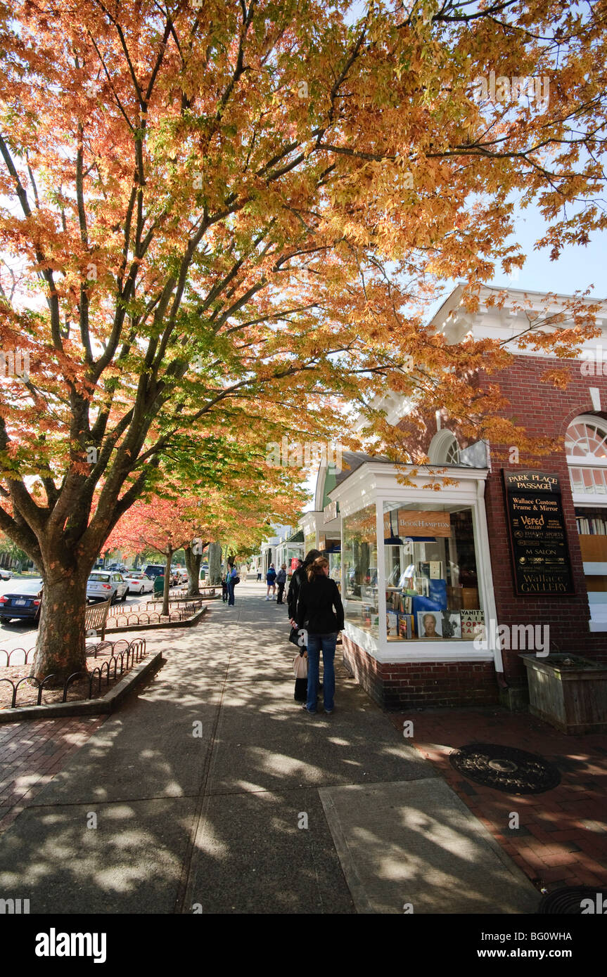 Main Street, East Hampton, den Hamptons, Long Island, New York State, Vereinigten Staaten von Amerika, Nordamerika Stockfoto