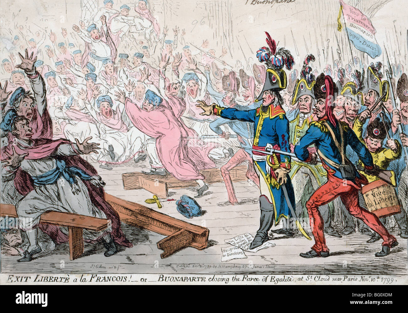 Libertè ein la Francois zu verlassen! oder Buonaparte schließen die Farce der Egalité, in Saint-Cloud bei Paris 10. November 1799 Stockfoto