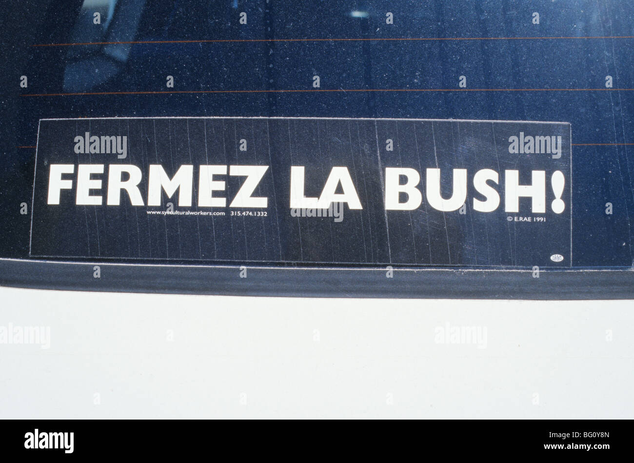 Autoaufkleber, George Bush Stockfoto
