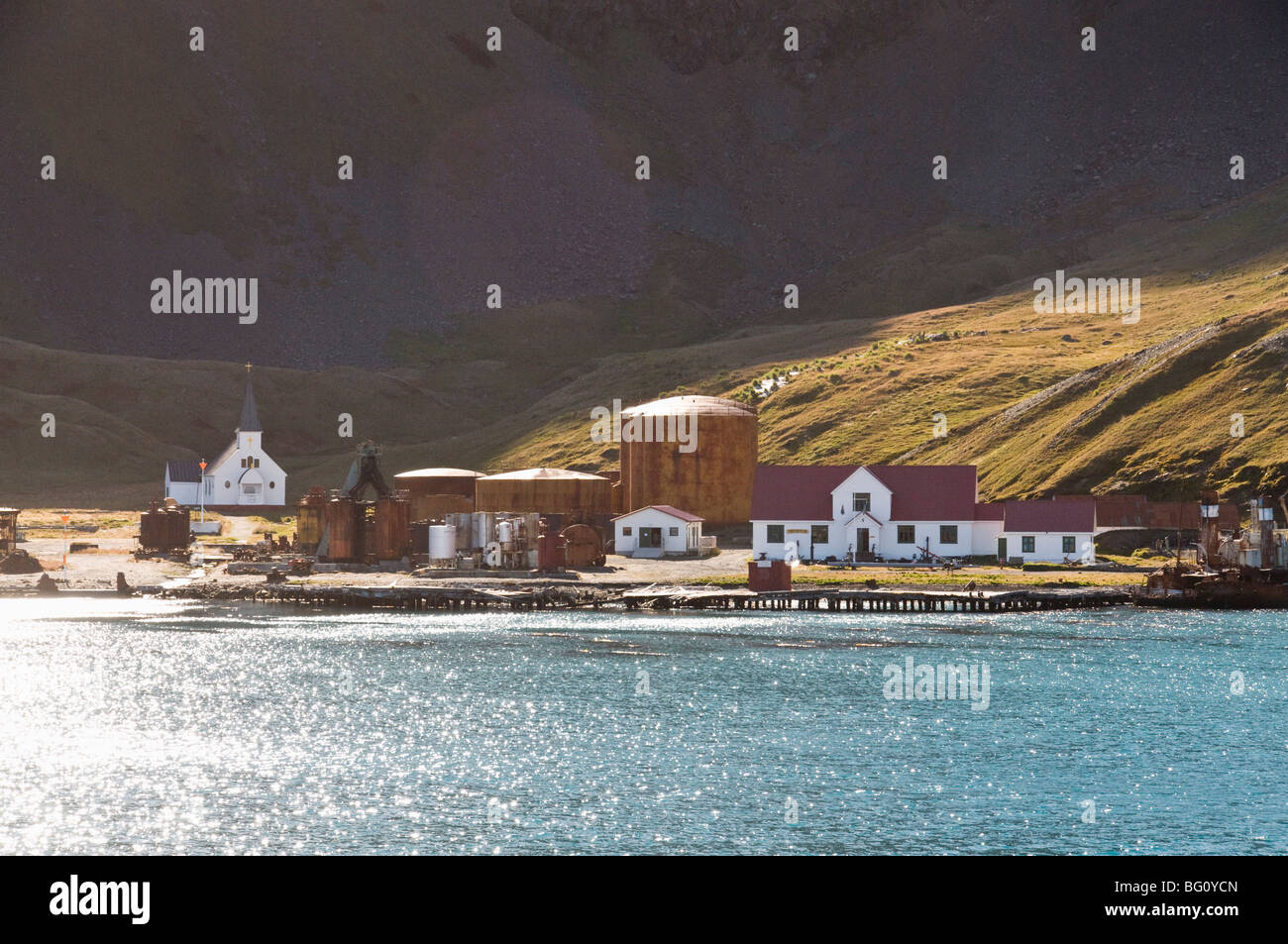 Alten Walfangstation Grytviken, Südgeorgien, Süd-Atlantik Stockfoto