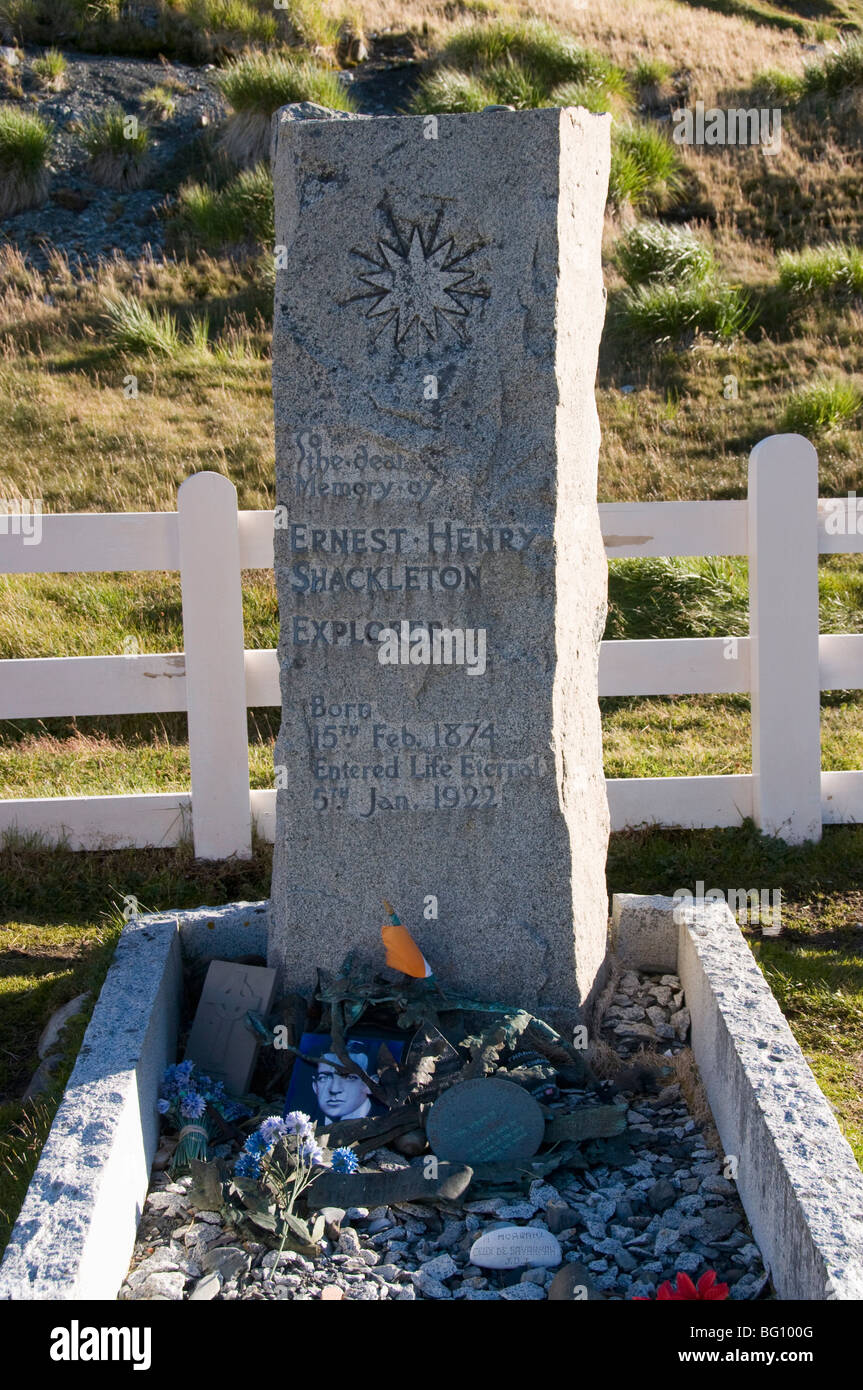 Shackletons Grab, Grytviken, Südgeorgien, Süd-Atlantik Stockfoto