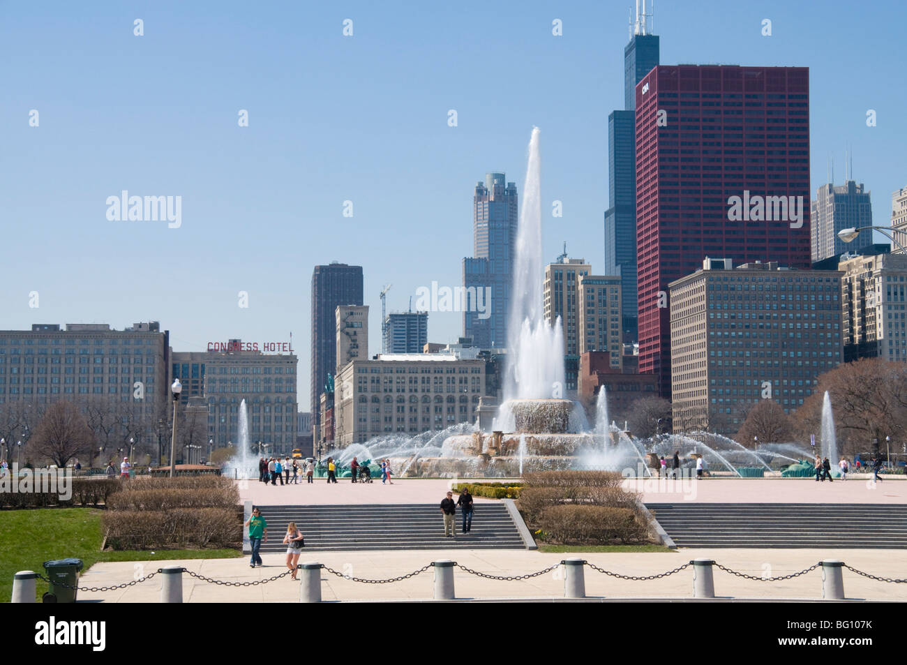 Buckingham Brunnen im Grant Park, Chicago, Illinois, Vereinigte Staaten von Amerika, Nordamerika Stockfoto