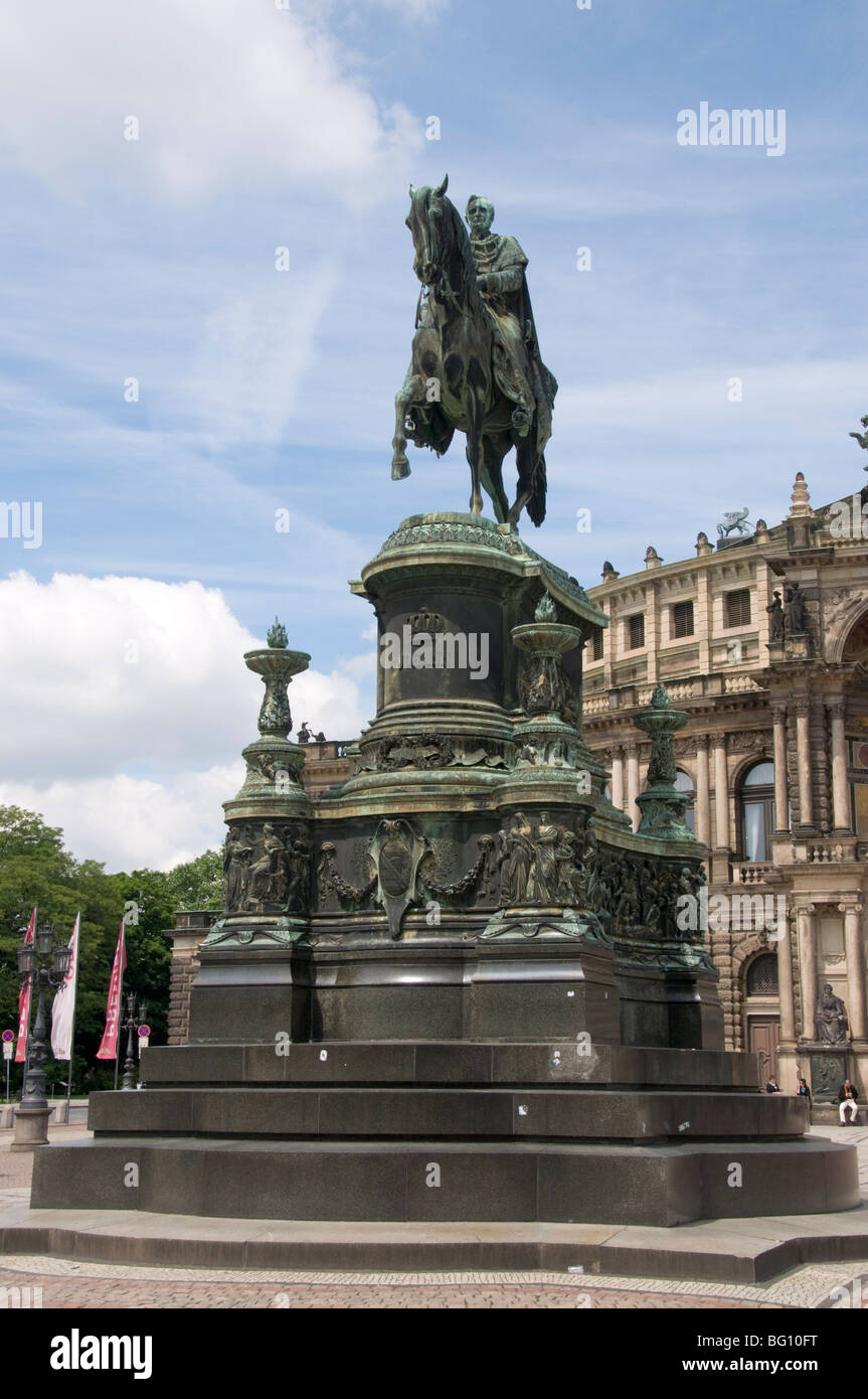 Statue des sächsischen Königs Johann, Dresden, Sachsen, Deutschland, Europa Stockfoto