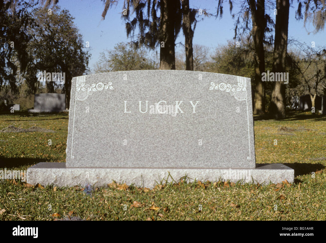 Ein Grabstein Gravemarker in Houston, Texas Stockfoto