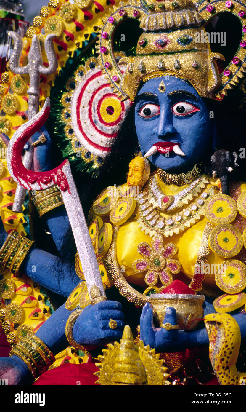 "Kali" - Hindu-Mythologie - machte ein Idol von Kaaly während eines Festivals in Kerala Stockfoto