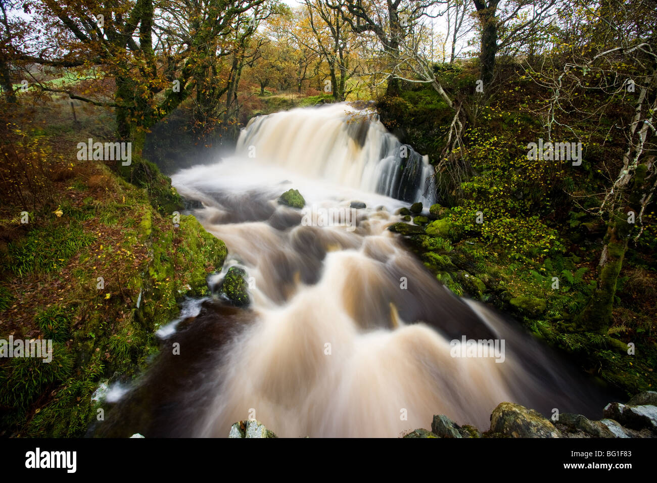 Schottische Wasserfall, Loch Awe, Argyll & Bute, Scotland Stockfoto