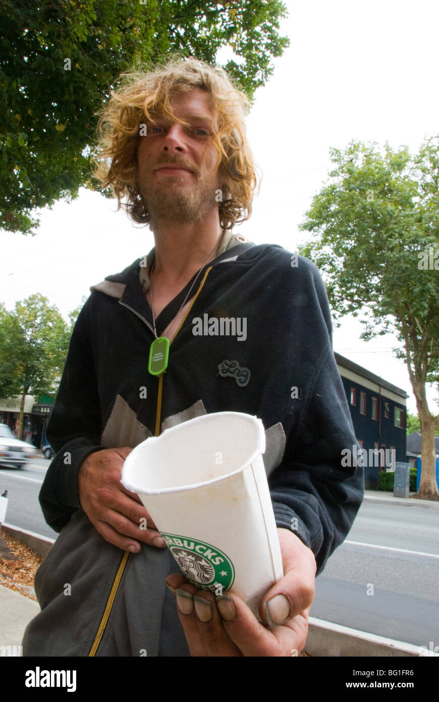 Obdachloser in Vancouver bc Stockfoto
