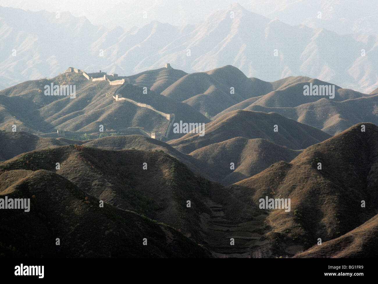 Die chinesische Mauer bei Jinshanling Stockfoto