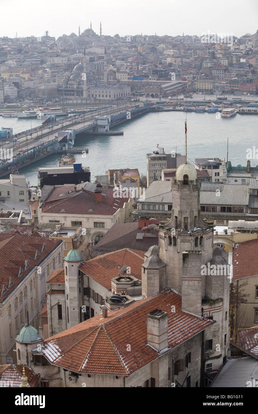 Blick auf die Stadt Istanbul vom Galata Turm, Istanbul, Türkei, Europa Stockfoto