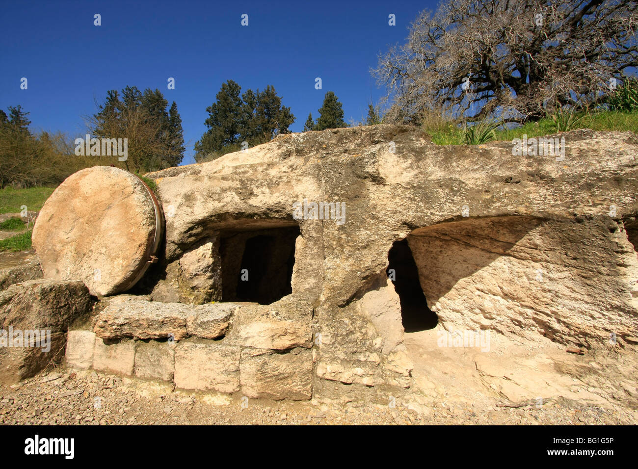 Israel, Menashe Höhen, eine alte Grabstätte Höhle auf der Straße 6953 Stockfoto