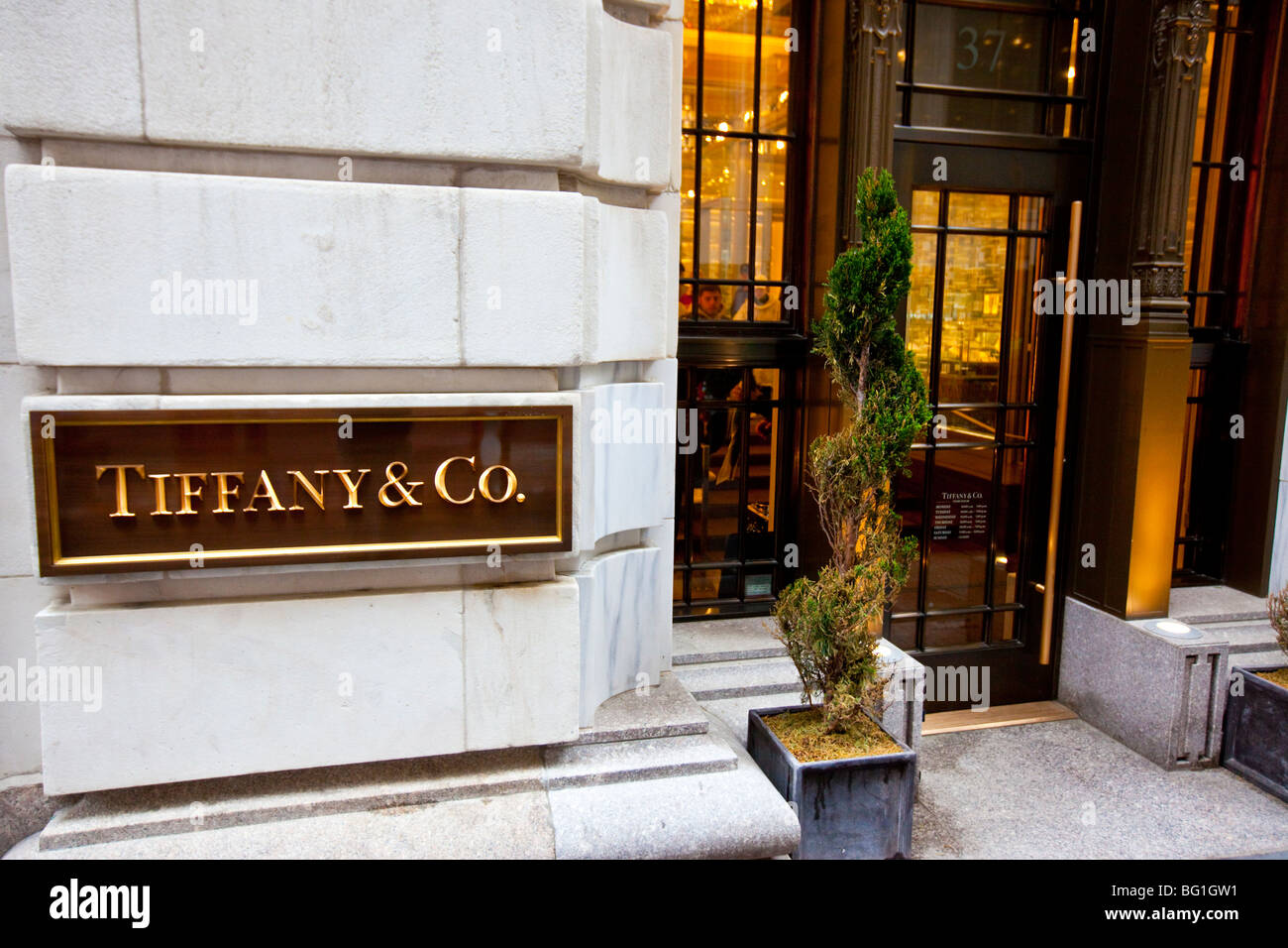 Tiffany & Co an der Wall Street in der Financial District von Downtown Manhattan, New York City Stockfoto