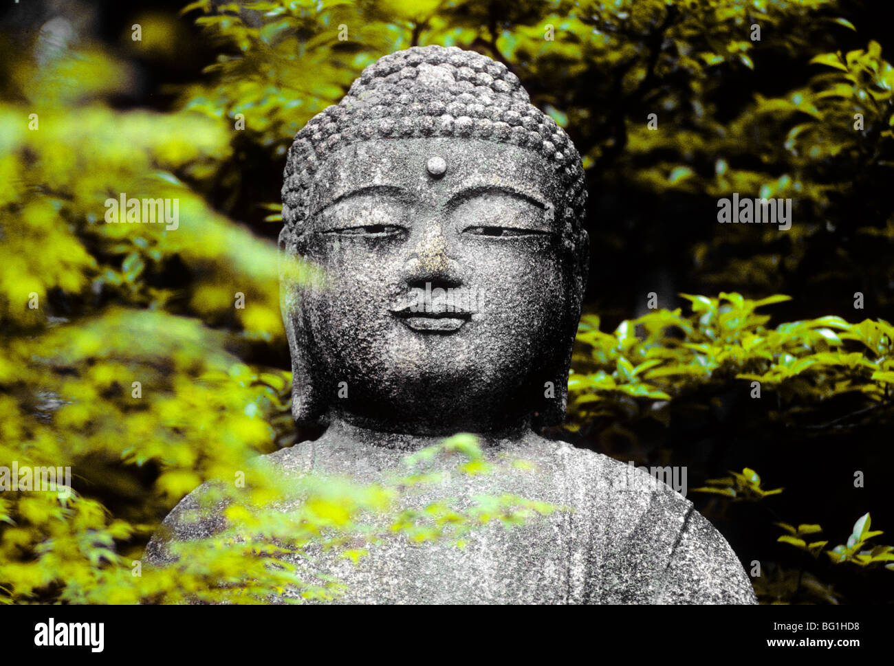 Ein Stein Buddha, Kyoto, Japan Stockfoto