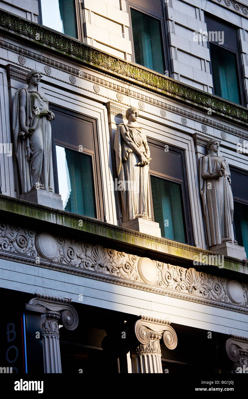 Art-Deco-Detail über 100 Gebäude in den Financial District in Manhattan Broadway Stockfoto