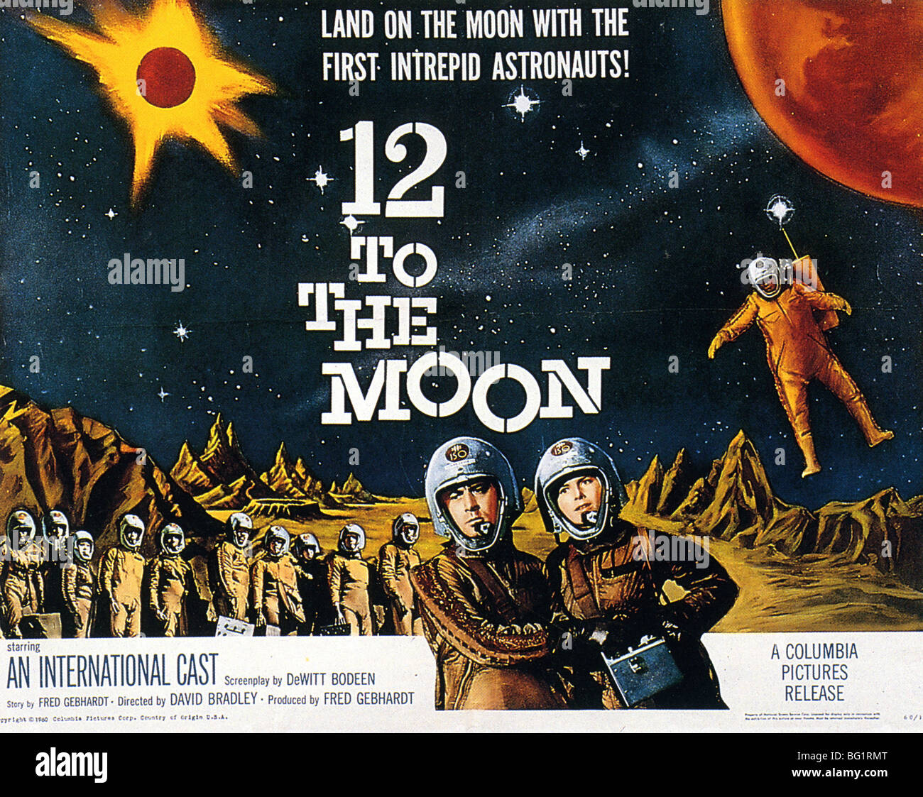 12 TO THE MOON - Plakat für 1960 Columbia Film Stockfoto