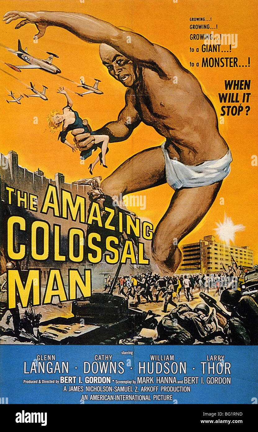 AMAZING COLOSSAL MAN - Plakat für 1957 American International Pictures Film Stockfoto