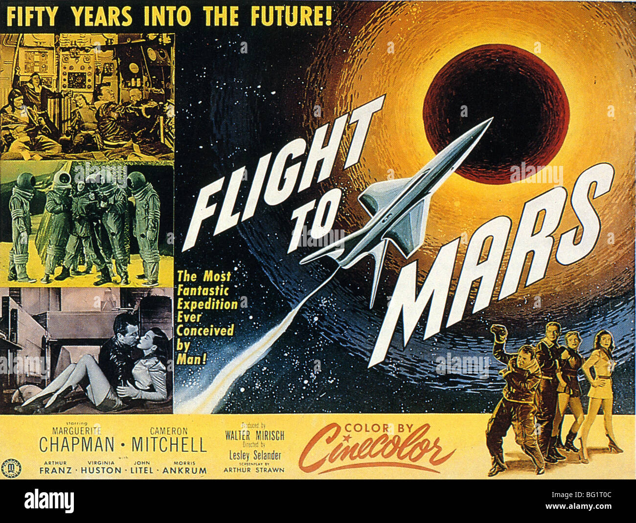 Flug zum MARS - Plakat für 1951 Monogram Pictures Film Stockfoto