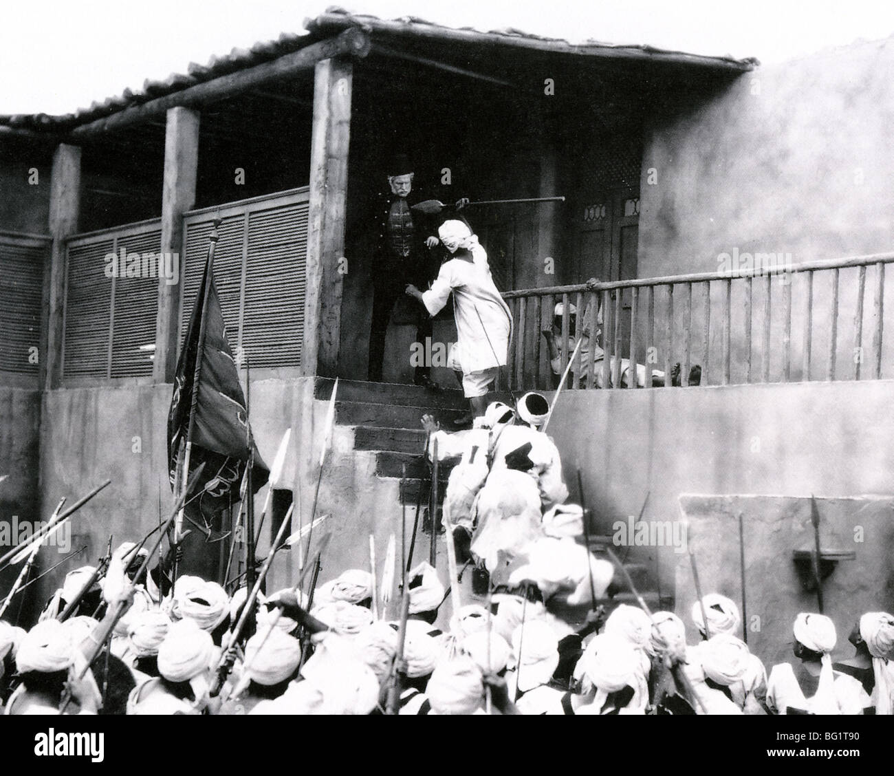 DIE vier Federn 1939-Film, der das Bild des Todes von General Gordon in seinem Haus in Khartum 1885 rekonstruiert Stockfoto