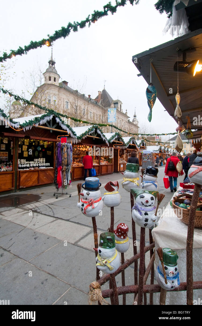 Weihnachten Marktplatz in Klagenfurt. Stockfoto