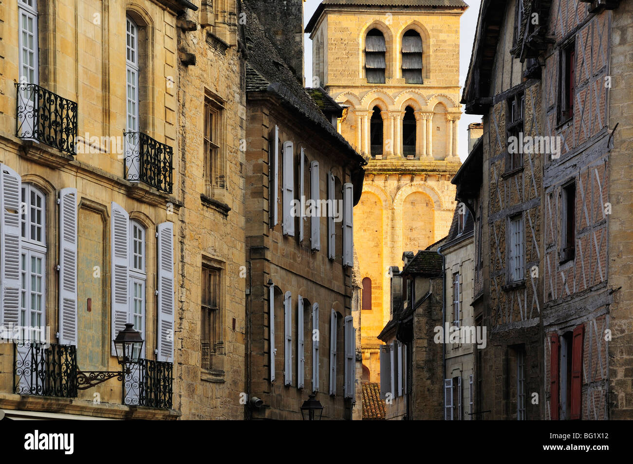 Alte Stadt von Sarlat-la-Caneda, Aquitaine, Frankreich Stockfoto