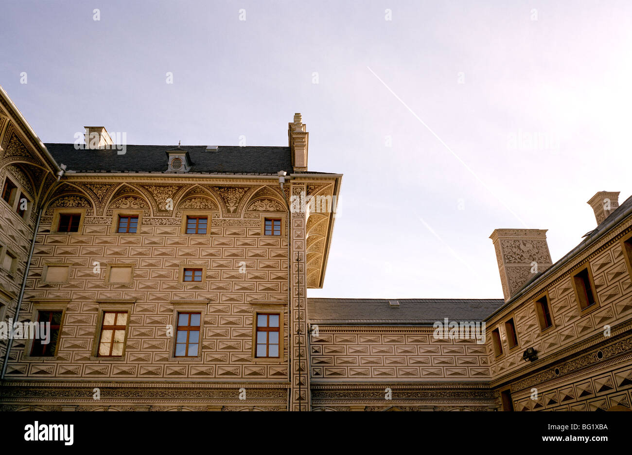 Welt zu reisen. Das Palais Schwarzenberg Palast in Hradschin in der alten Stadt Prag in der Tschechischen Republik in Osteuropa. Kulturgeschichte Stockfoto