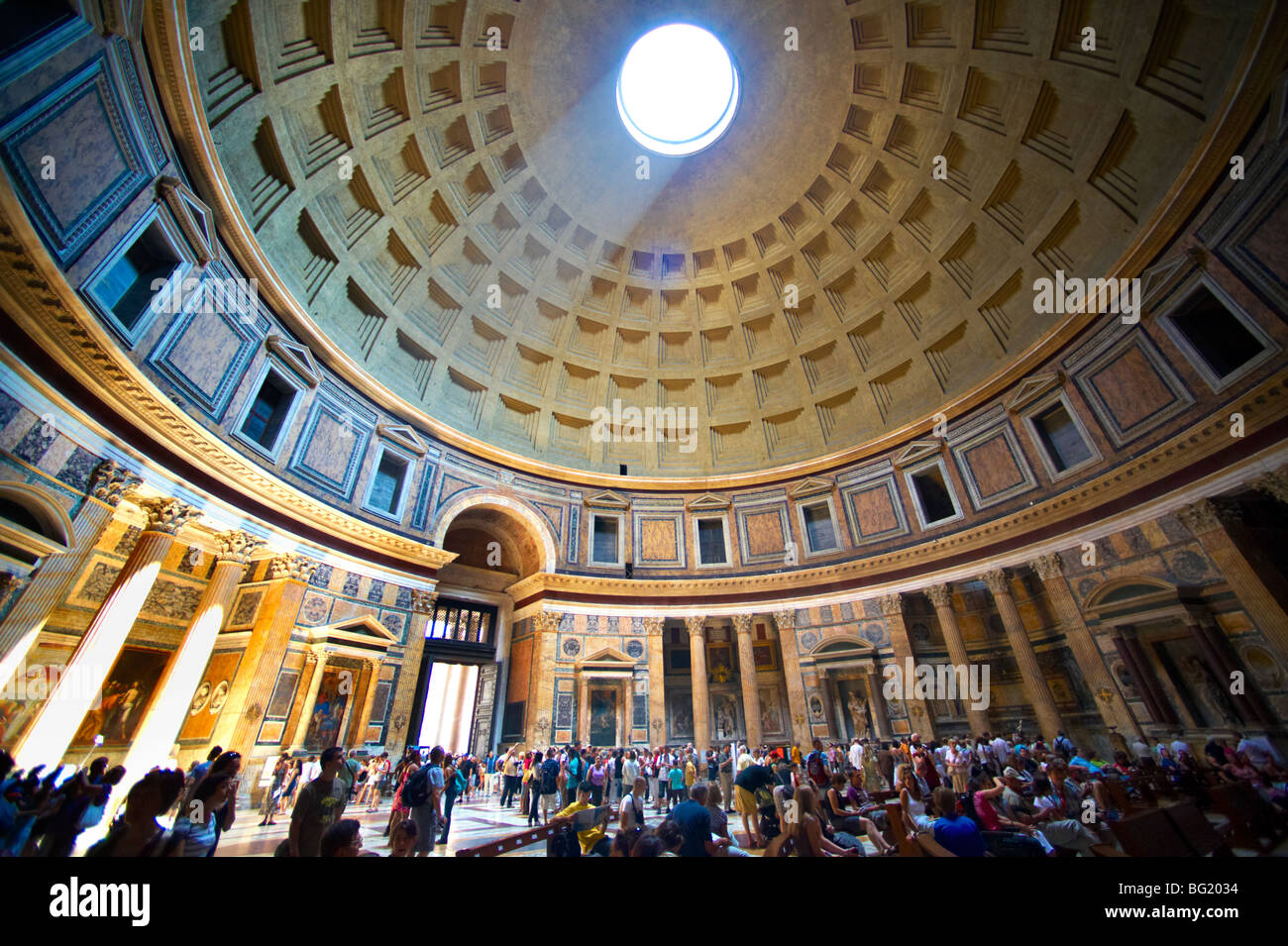 Pantheon Kuppel Innenraum, Rom Stockfoto