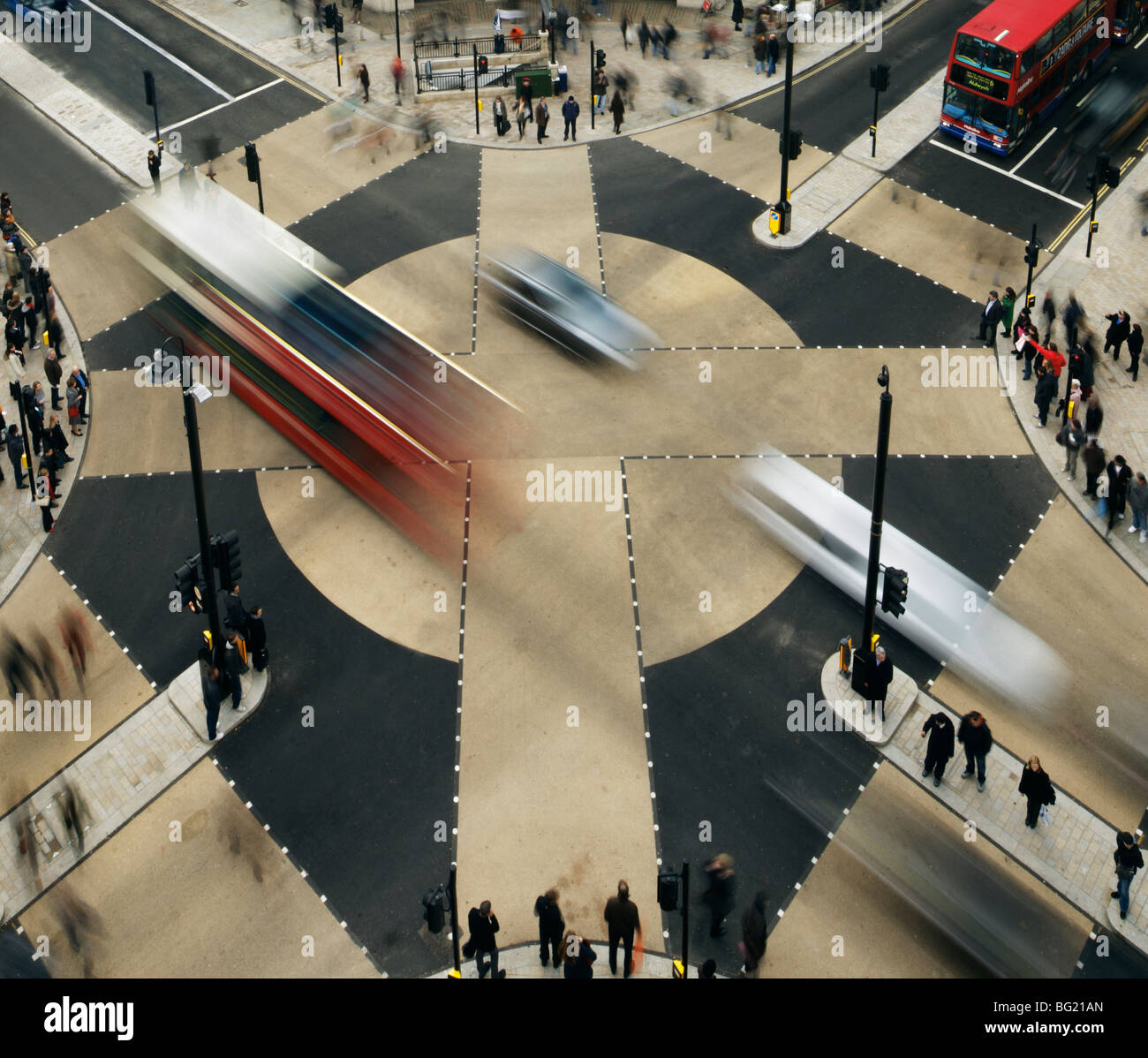 Das neue Oxford Circus Fußgängerüberweg. Stockfoto