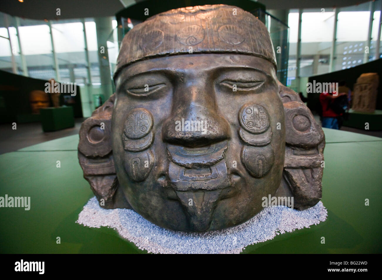 Aztekische Colassal Skulptur von Coyolxauhqui Nationalmuseum für Anthropologie Ausstellung in Mexiko-Stadt Stockfoto