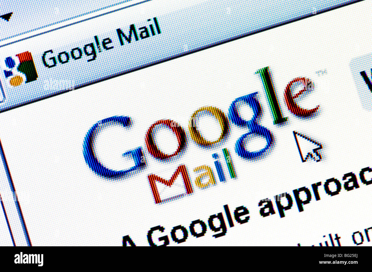 Screenshot der Google Mail-Website (aka GMail) - der kostenlosen e-Mail-Dienst ausführen von Internet-Giganten Google. Nur zur redaktionellen Verwendung. Stockfoto