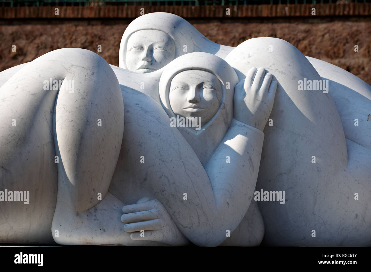Moderne Skulptur von Jmenez im Forum Deredia. Rom Stockfoto