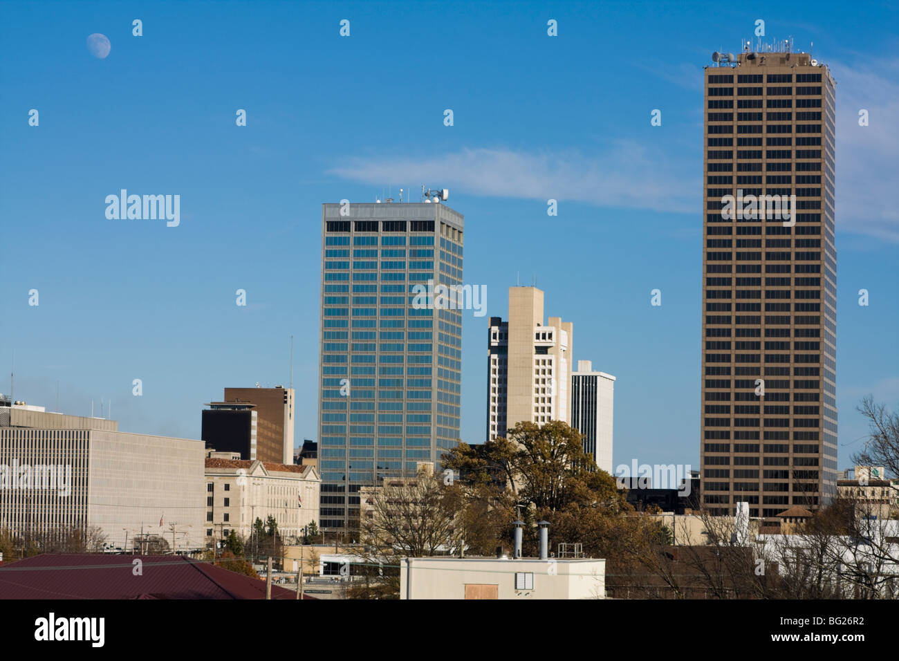 Mond über Little Rock Stockfoto