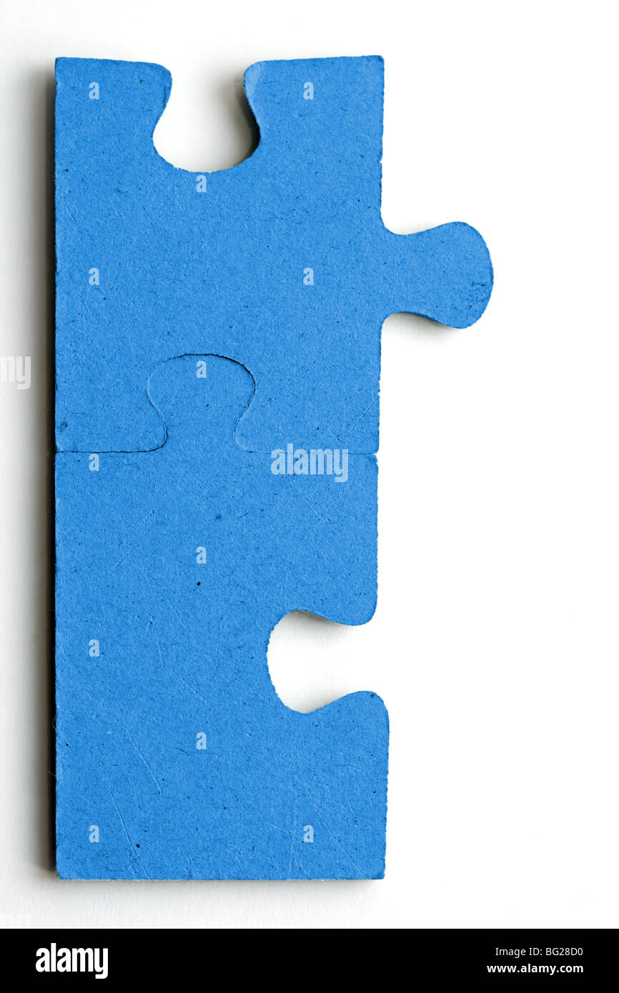 Zwei blaue Jig sah Stücke verbunden Stockfoto
