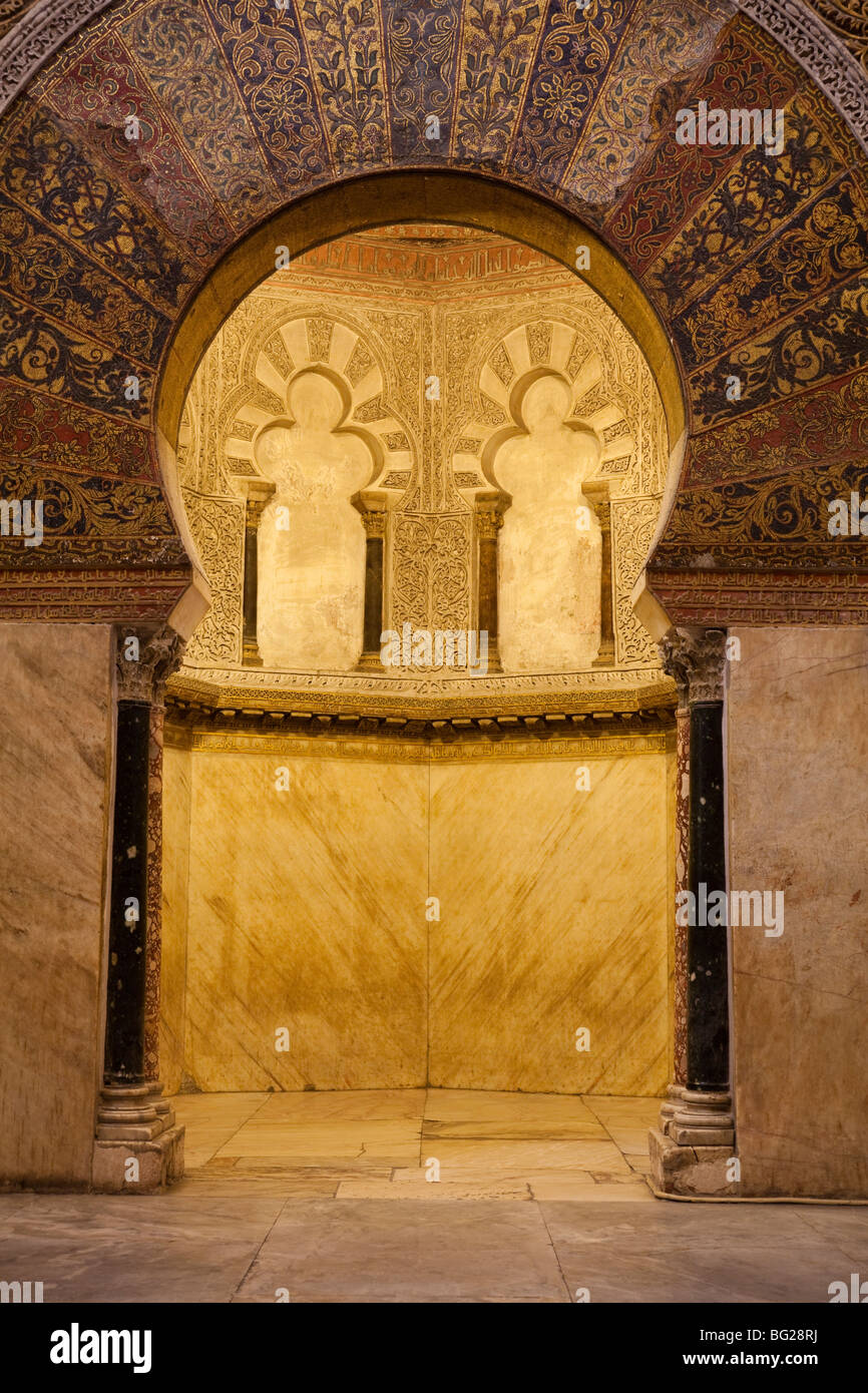Eingang zum Mihrab, Mezquita von Córdoba, Andalusien, Spanien Stockfoto