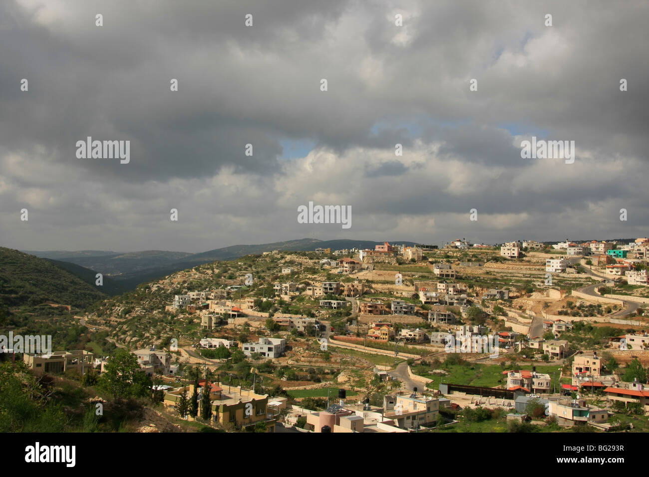 Israel, oberen Galiläa. Drusendorf Beth Jan am Berg Meron Stockfoto